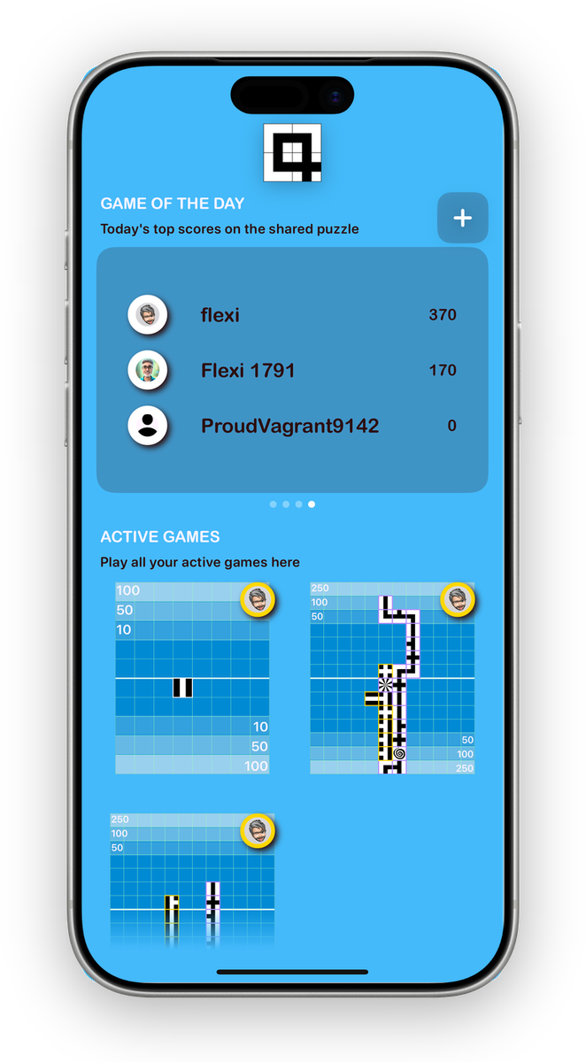 Game of the Day standings — today's top scores on the shared puzzle